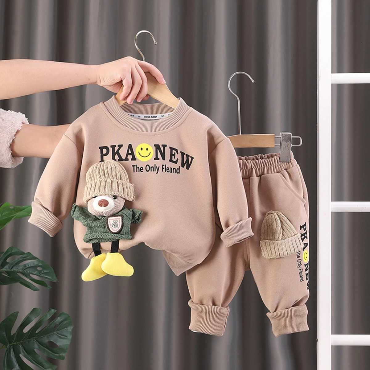 Infant Baby Boy Clothes Set Spring Autumn O-neck Pullover Long Sleeve T-shirts+pants Kids Clothes Two Piece Outfit Set Z250811