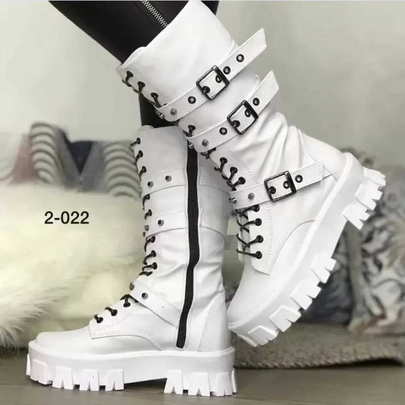 Womens Autumn UK Style Boots Mid-high Heels Punk Attitude Independent Standing Long Tube Knight Boots Rubber Upper W250811