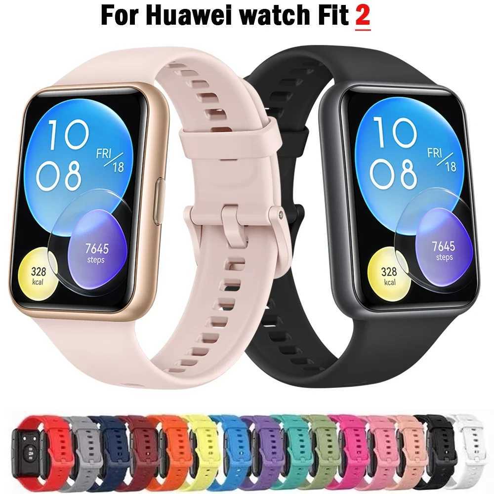 Silicone Bracelet For Huawei Watch Fit 2 Strap Smart Wrist Watchband Metal Buckle Sport Replacement Correa Fit2 Band Accessories W250811