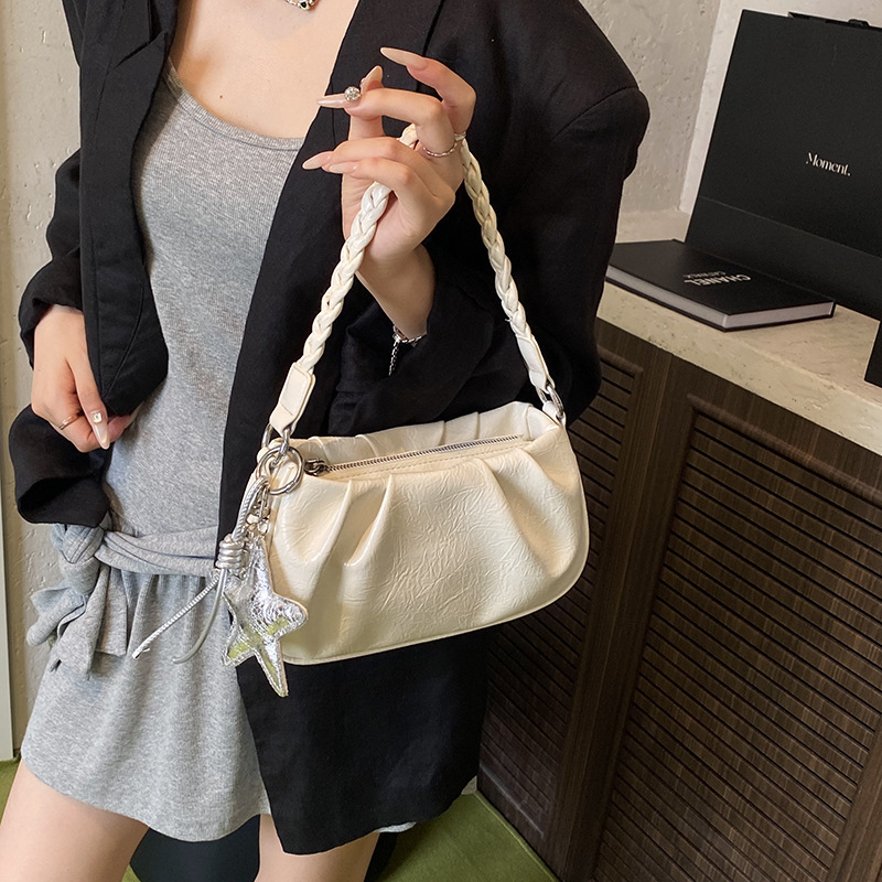 Pleated Cloud Underarm Fashion Versatile Single Shoulder Crossbody 2025 Summer New Women's Niche Handheld Small Square Bag ddmymoon