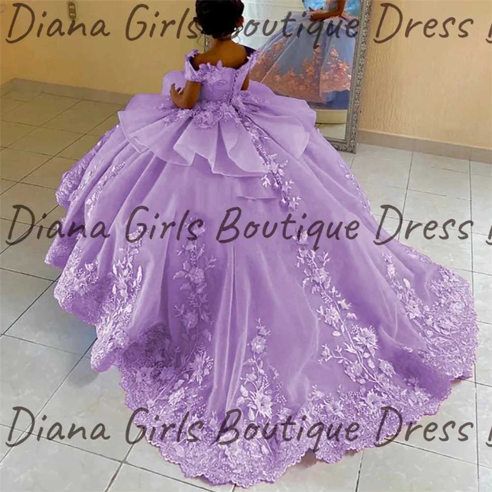 Luxurious Double Color Flower Girl Dress Wedding Dresses Princess Ball Appliques Kids Birthday Gift First Communion Gowns W250811