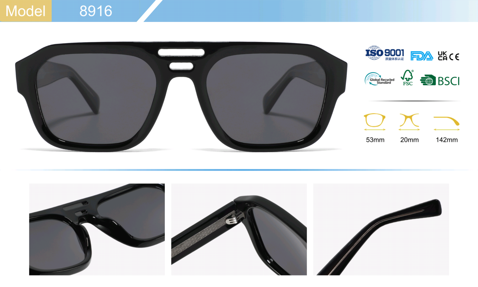 Trendy thick-frame sunglasses bold metal Classic round frames women men's UV400 protection anti-glare scratch-resistant shopping rooftop pj2