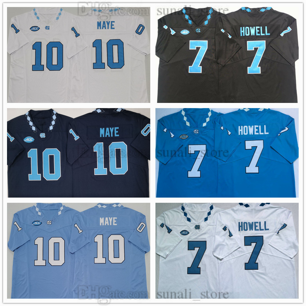Men North Carolina College Football Jersey 10 Drake Maye 7 Sam Howell All Stitched