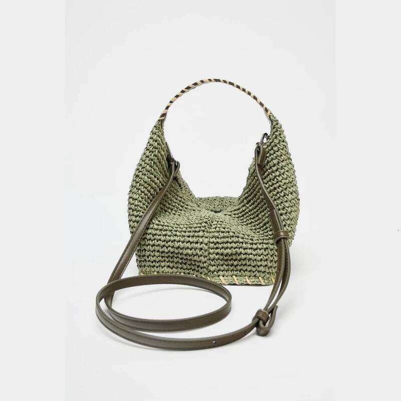 BRAIDED BODY MINI BAG, Summer Fashionable Beach Bag, Women's Handbags Design Straw Crossbody Vacation Shoulder Bag