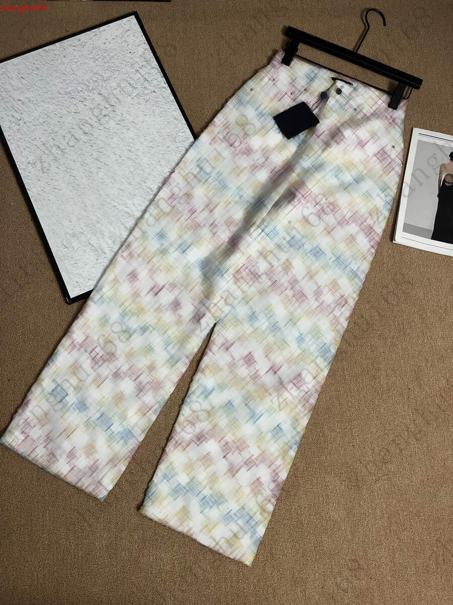 Designer Women's Washed Denim Long Pants Jeans Luxury Brand Printed Outdoor White Jeans Casual Street Style Daily Women's Jeans