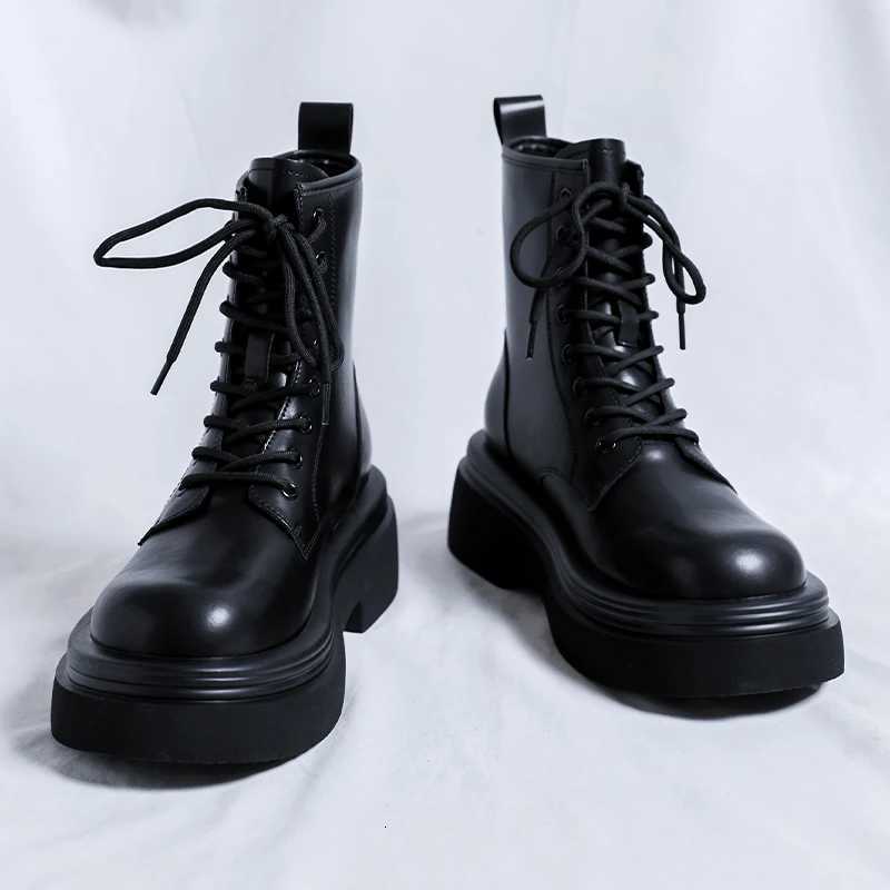Men Boots Style Leather Shoes Italiano Genuine Leather Boots Platform Shoes For Men Zipper Fashion Short Boots Chelsea Boots W250811