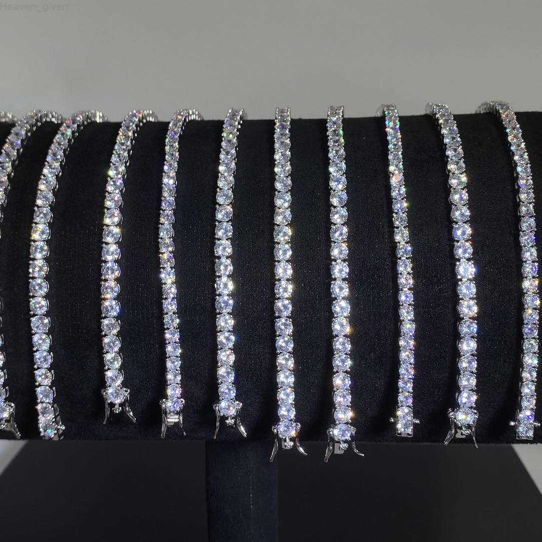 Factory Tennis Bracelet 4mm Women Men Elegant 925 Sterling Silver Iced Out VVS Moissanite Tennis Chain