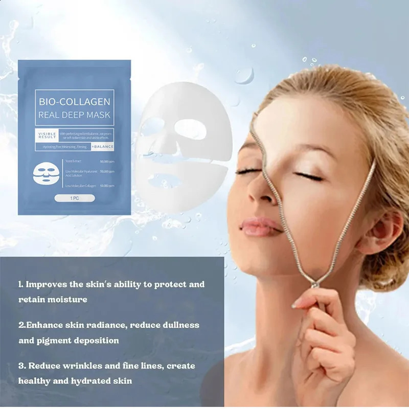 13510PCS Bio Collagen Face Mask Fade Face Fine Line Lift Firm Skin -Aging Brighten SkinCare Korean Cosmetics 250809