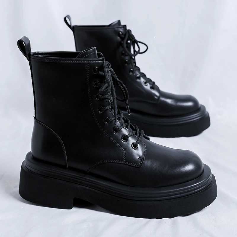 Men Boots Style Leather Shoes Italiano Genuine Leather Boots Platform Shoes For Men Zipper Fashion Short Boots Chelsea Boots W250811