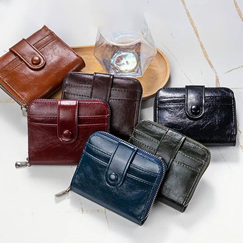 Fashion Multi-Card Wallet Unisex Zipper Coin Purse Large Capacity Mens Short Carrying Case 250809