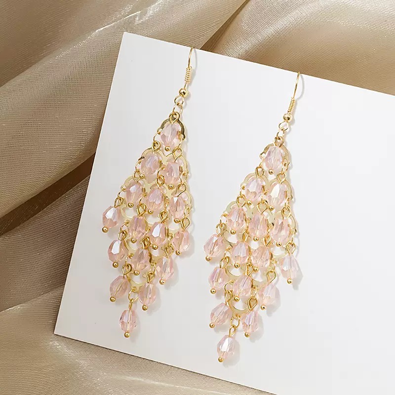 Fashionable rhinestone crystal earrings for girls Fashionable accessories earrings