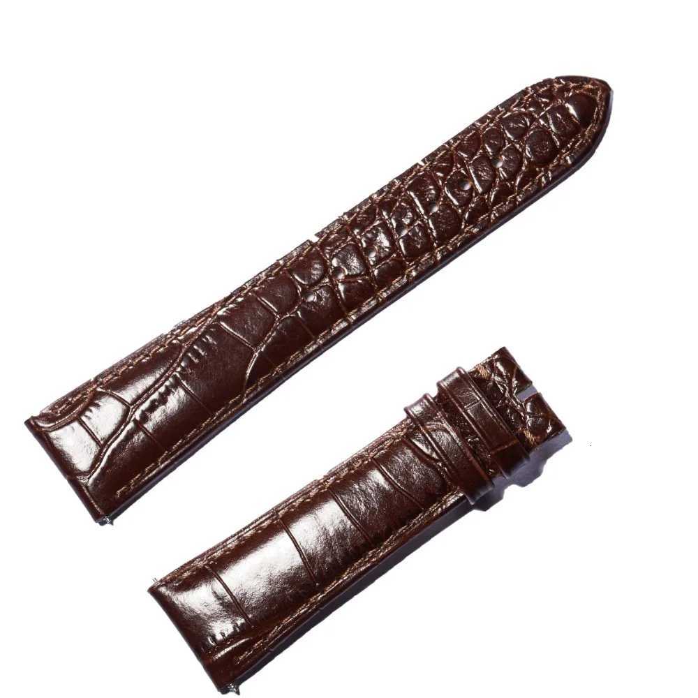 0BLVLO Top Quality Brown Black Genuine Leather Watch Strap 22mm Watch Band Alligator Strap for Men W250811