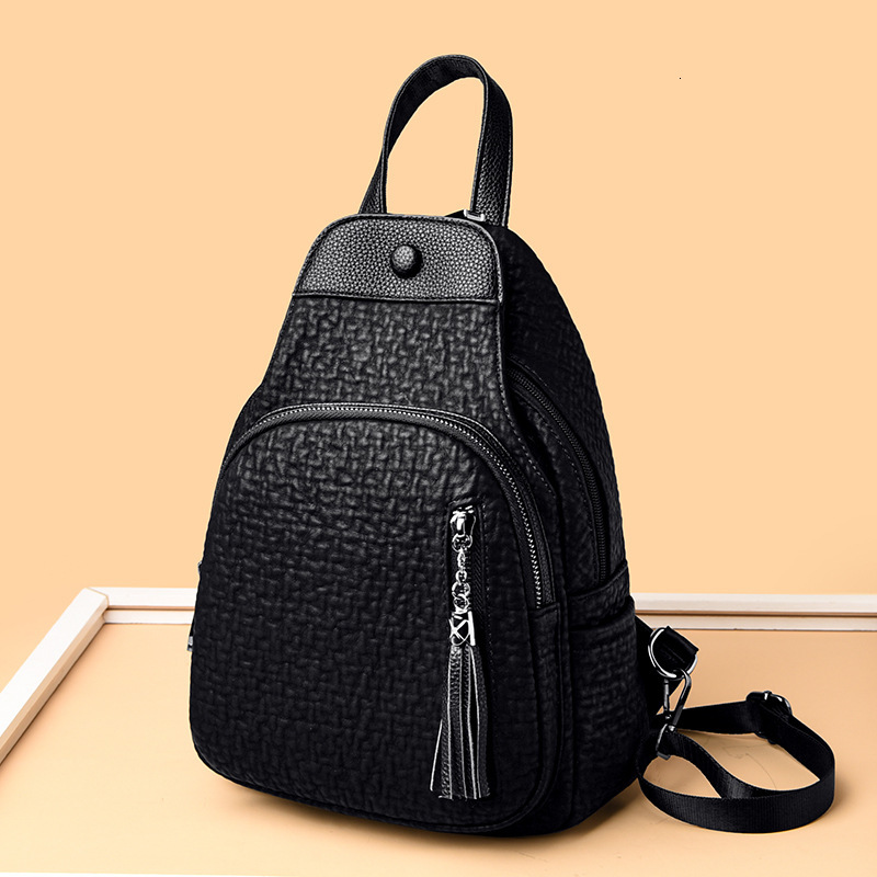 Women's Chest Bag New Fashion Soft Leather Casual Multifunctional Student Small Backpack ddmymoon
