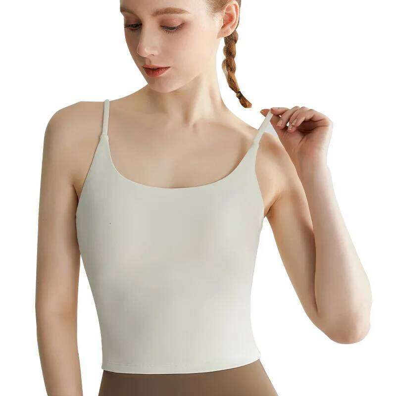 2025 Women's High Strength Nude Feel Sling Yoga Fiess Vest Shockproof Push up Fabric U shaped Beauty Back Design for Gym