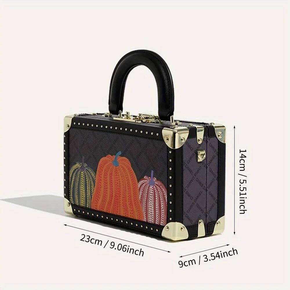 Fashion Pumpkin Printed Box 2025 New Handheld Women's European and American Trendy Single Shoulder Crossbody Bag