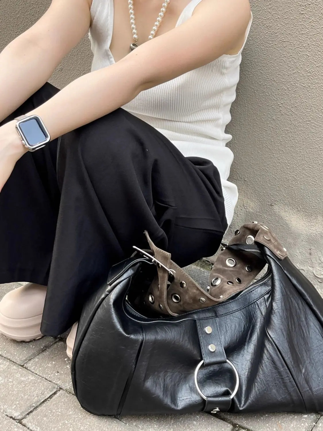 Fashion Women Vintage Solid Color Handbags Shoulder Underarm Bag Fashion PU Leather Wide Strap Crossbody Bag 250809