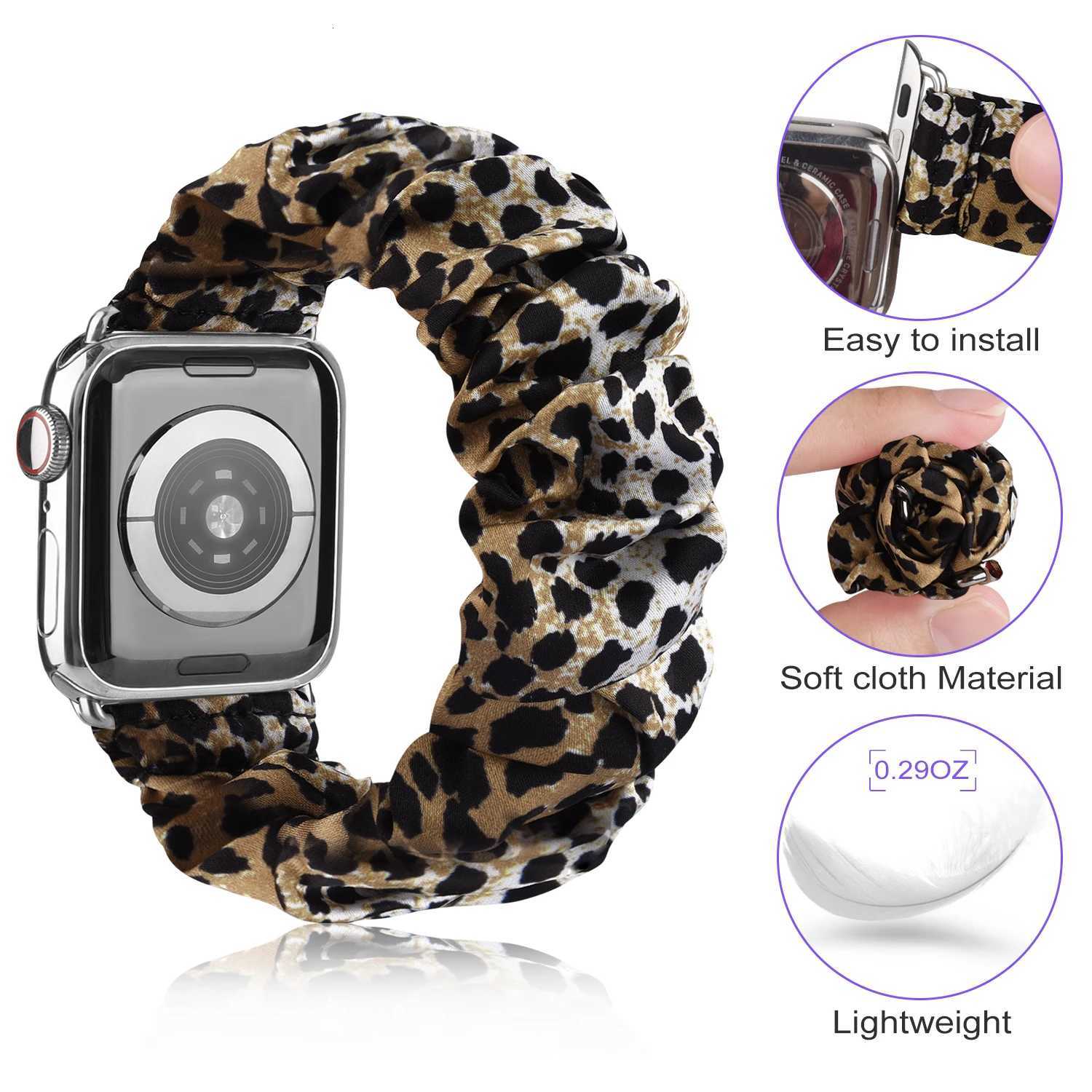 49mm Elastic Scrunchie Strap for Apple Watch Band Series 8 7 SE 6 5 Ultra for iWatch 44mm 40mm 38mm 42mm 41mm 45mm Bracelet Belt W250811