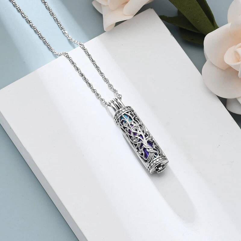 1PC Cremation Jewelry Cylinder Urn Necklace For Women Men Keepsake Memorial Human Pet Ashes Holder Jewelry for Women