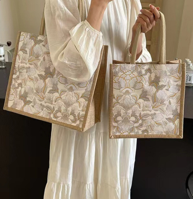 Stylish Floral Pattern Tote Handbag Trendy Satchel Large-capacity Bag With ZIPPER 240912