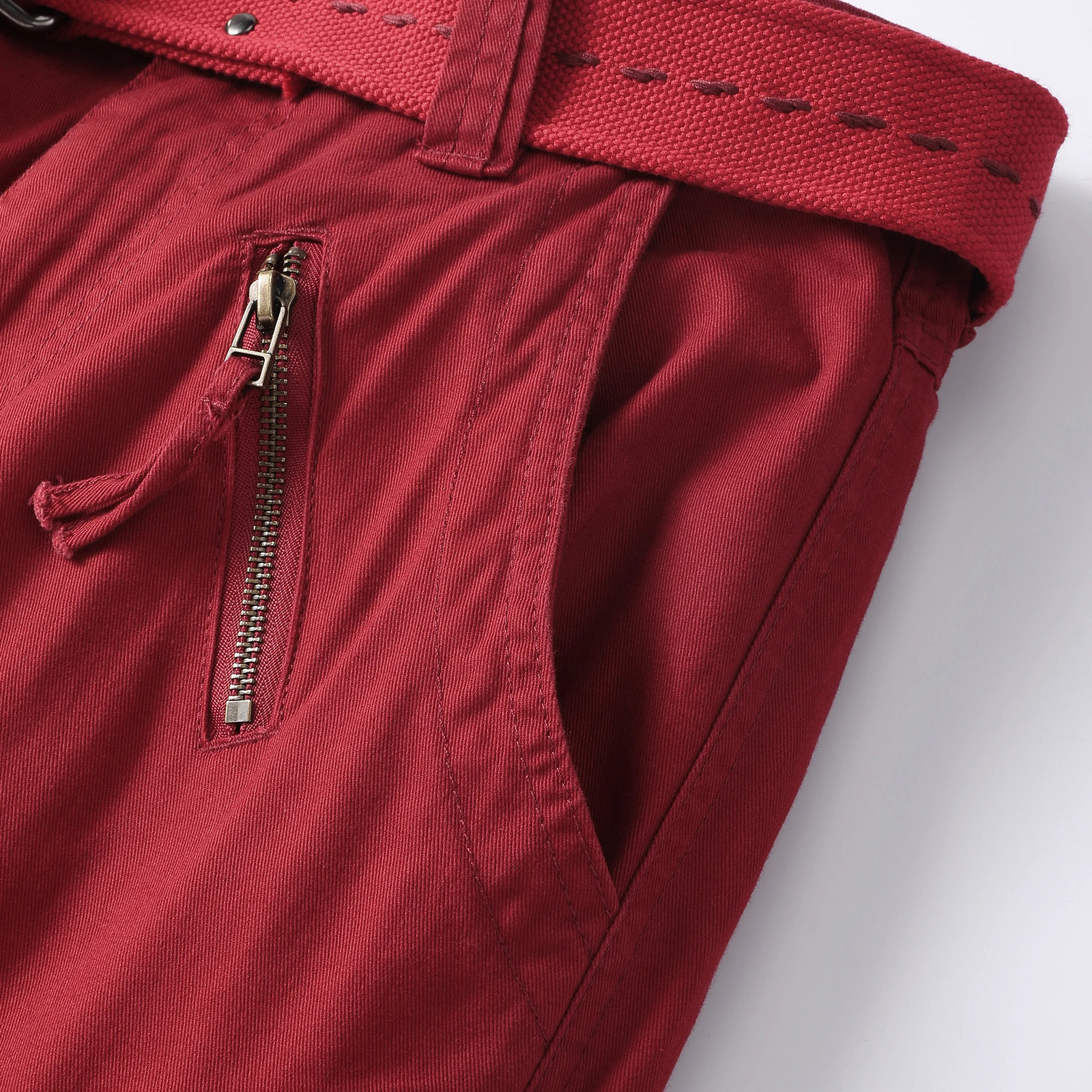 Mens Comfortable Cotton Cargo Pants | Versatile Beltless n with Secure Zip Fly 8 Storage Pockets Ideal for Casual 250809