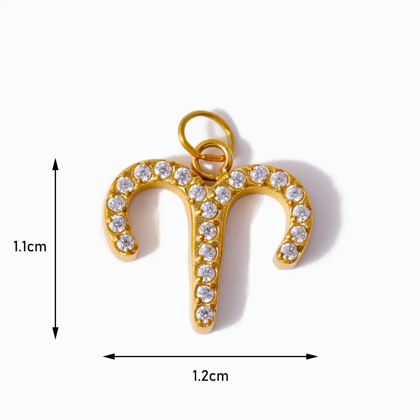 CARLIDANA Gold Plated Personalise 12 Zodiac Zircon Pendants Charms High Polished Stainless Steel Zodiac Pendant Set DIY Jewelry 250807