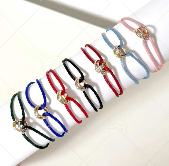 Designer for womens Fashion bracelet Mens 316L Stainless Steel Trinity ring string Bracelet three Rings hand strap couple bracelets