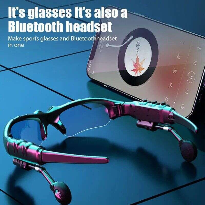 Sport Stereo Wireless Bluetooth Headset Telephone Driving Sunglasses Mp Riding Eyes Glasses With Colorful Sun Lens