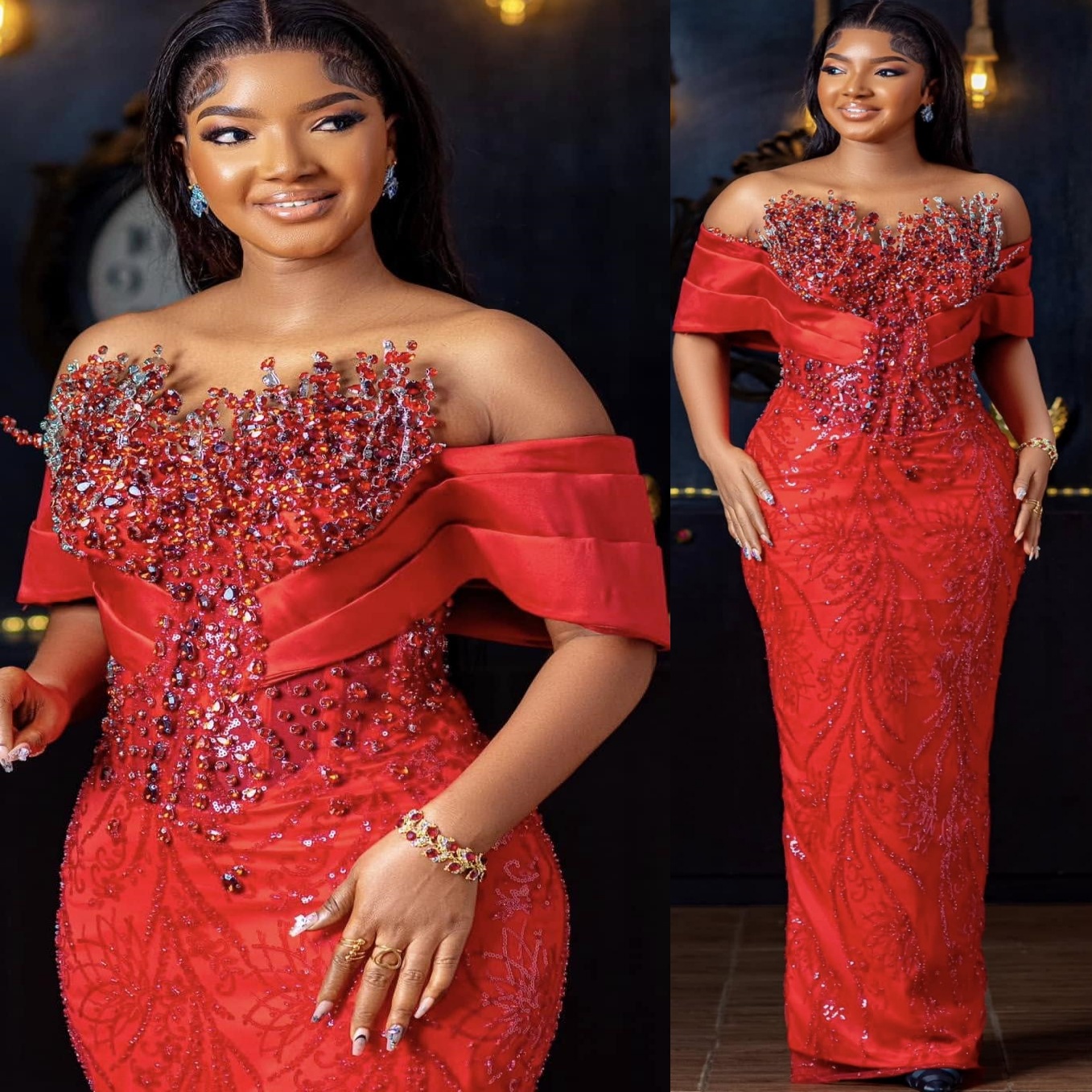 Red Sheath Prom Dresses 2025 Rhinestones Sequined Lace Sweetheart Evening Formal Party Second Birthday Engagement Gowns Plus Size Dress For Special Oc