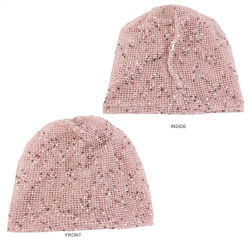 Women Double Used Beanies Caps Cotton mesh Summer Cap Thin Skullies Casual Bonnet Outdoor Hats Scarf Cap Girls Gorros 250805