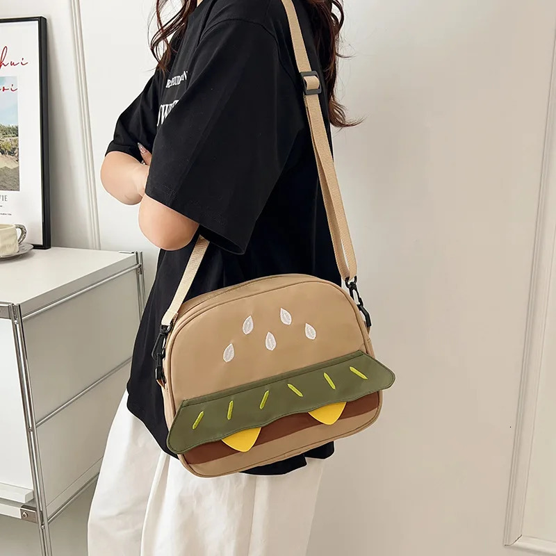 Ladies Crossbody Bags Creative Cartoon Burger American Kawaii Funny Cute Sweet Retro Versatile y Shoulder 250811