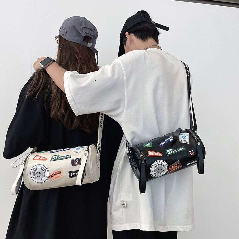 Crossbody Men New PU Women's Trendy Brand Versatile Bucket Letter Emblem Cylinder Shoulder Bag For Women