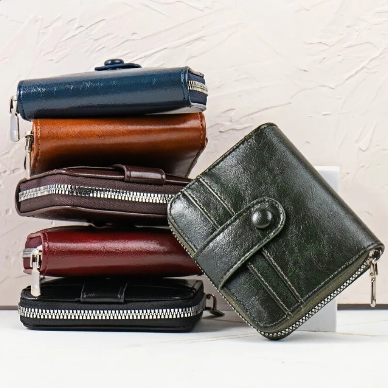 Fashion Multi-Card Wallet Unisex Zipper Coin Purse Large Capacity Mens Short Carrying Case 250809