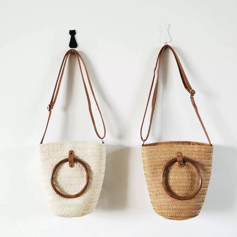 2025 Autumn New Women's Shoulder Bag Cylindrical Straw Weaving Large Capacity Handbag Designer's Bag Women's Crossbody Bag