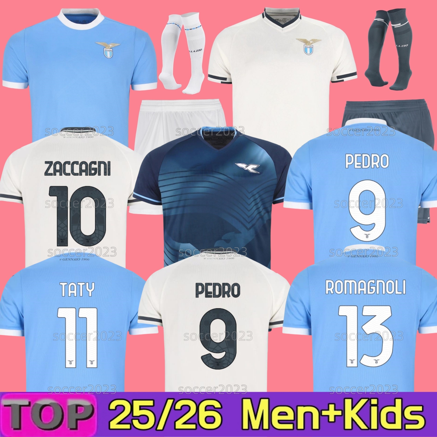 25 26 LaZiO ZACCAGNI soccer Jerseys maglie 2025 2026 HOME AWAY Third DELE-BASHIRU GUENDOUZI PEDRO ROMAGNOLI NOSLIN ISAKSEN men kids kits football shirts