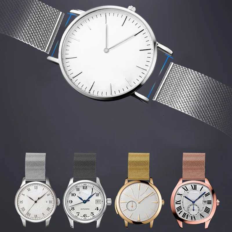8mm 10mm 12mm 14mm 15mm 16mm 20mm 24mm Stainless Steel Watch Strap Straight End Bracelet Mesh Buckle Milanese Loop Band W250811
