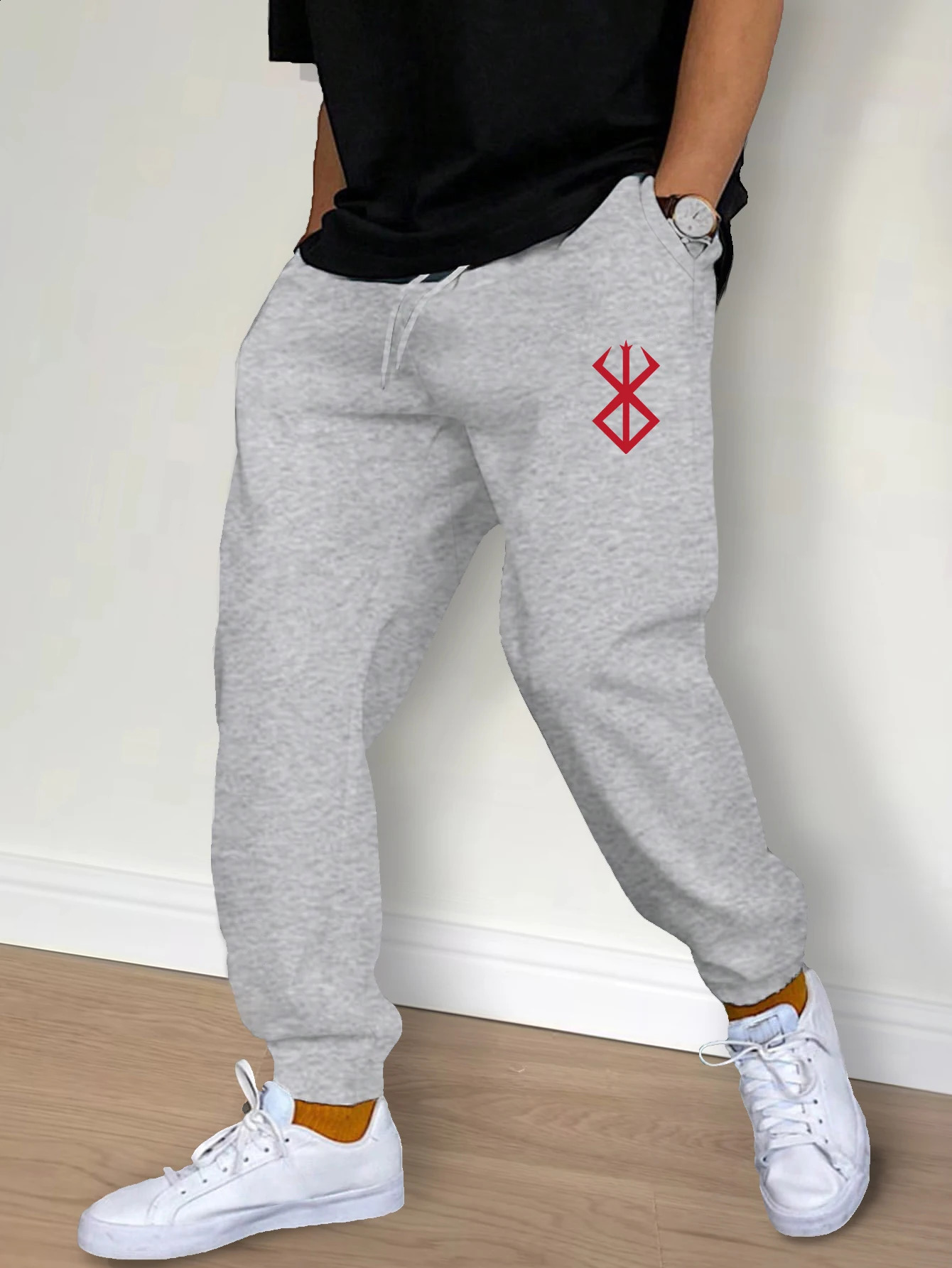 Mens Casual Pants Fashion Drawstring Joggers Workout Running Gym Fitness Sports Trousers Streetwear 250729