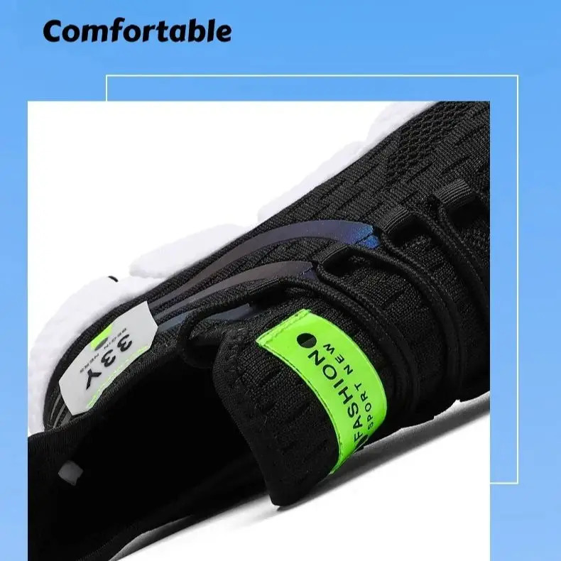 Sneakers Mens Womens Flyweave Sneakers Summer Running Shoes Soft Stripe Breathable Mesh 250805