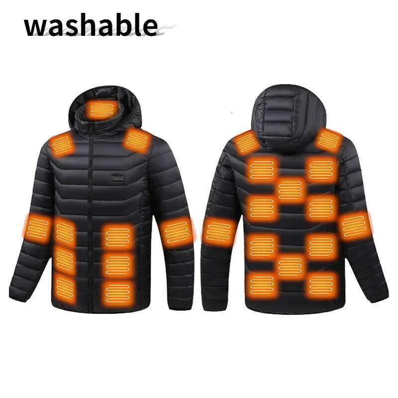 25 Areas Heated Men Women Usb Electric Self Heating Down Cotton Jacket Winter Parka Warm Camping Skiing Clothing