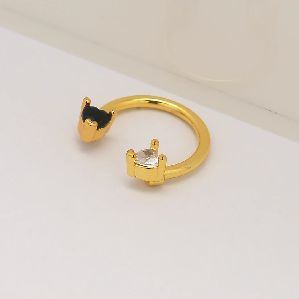 JHJT 16G Stainless Steel Horseshoe Nose Piercing Heart Septum Nose Ring Women Nostril Body Jewelry 250807