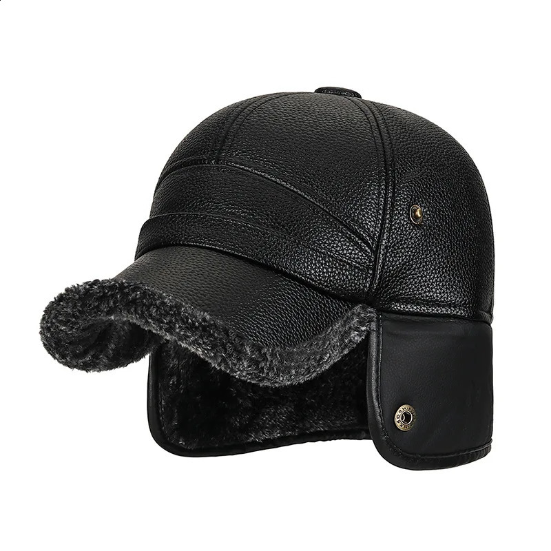 Middle-Aged And Elderly Fur Hats Men Warm Old Man Ear Protectors Lei Feng Hats And Velvet Baseball Caps 250808