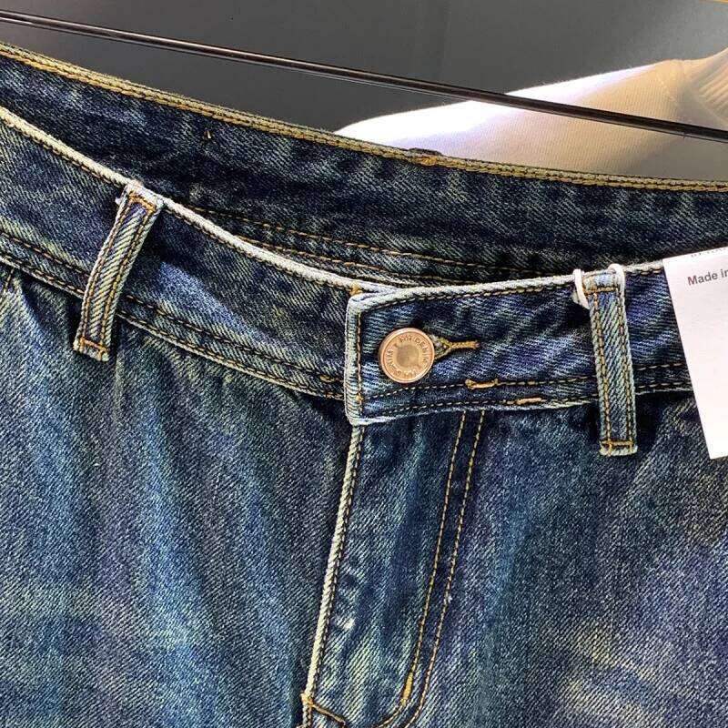 High Street Brand Retro Piercing Jeans Men's Loose Spring and Autumn New Style 2025 Personalized Trendy Patch Pants