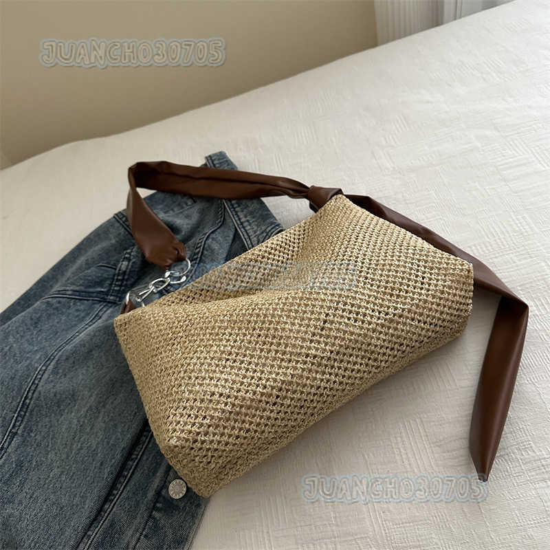 2024 Summer New Niche Underarm Bag Simple Straw Bag Large Capacity Crossbody Shoulder Bag H250809