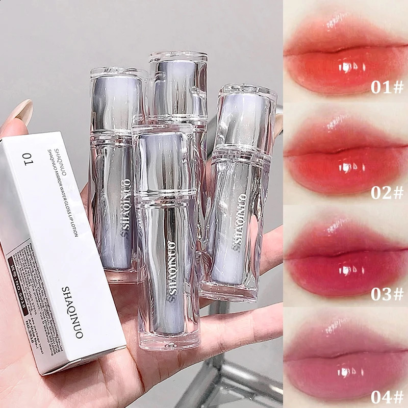 Mirror water gloss lip Dew low saturation glass lip toot lip glaze white mouth red 250809