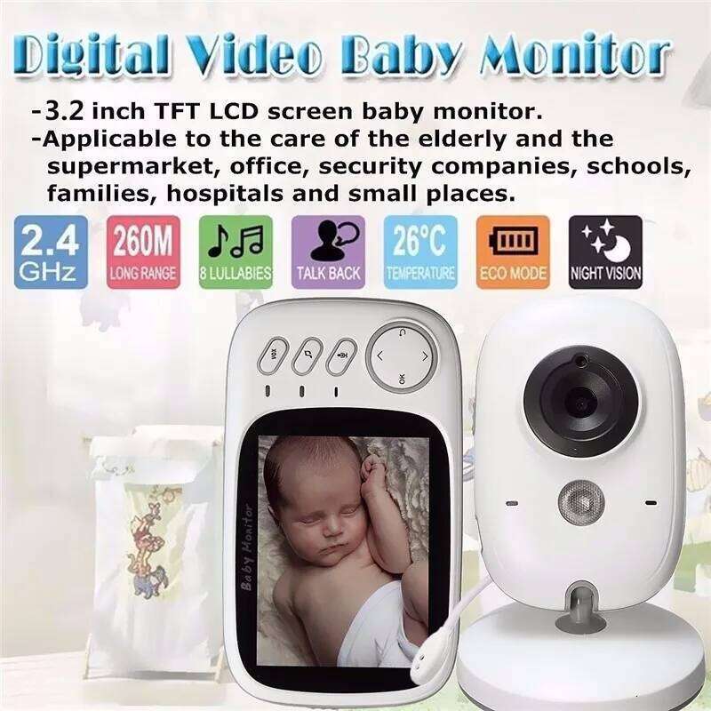 Vb603 Baby Monitor 3.2Inch Wireless High-Resolution Video Surveillance WIFI Remote Elderly Caregiver Security Protection Detect