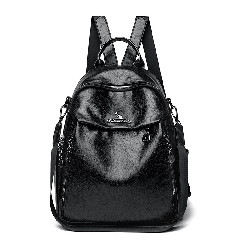Soft Leather Women 2025 New Casual Multi-Functional Travel Backpack Large Capacity Commuting School Bag ddmymoon