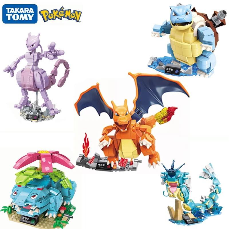 Original Box Anime Cartoon Pokemon Pikachu Bulbasaur Building Blocks Bricks Sets Movie Dolls Model Kids Toys for Children Gift Action Figure