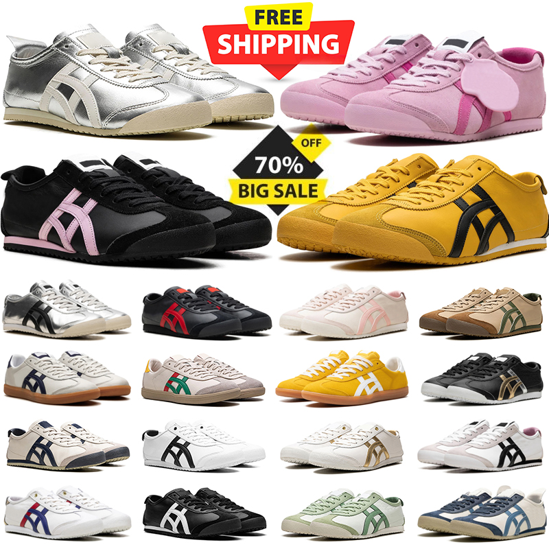 free shipping designer shoes low tiger mexico 66 Triple Silver White Yellow Black Blue Red Green Casual trainers sports mens sneakers with box