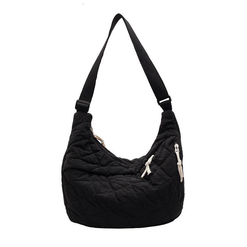 Autumn Winter Cotton Tote for Women New Trendy Fashion Single Shoulder Crossbody Canvas Quilted Commuter Dumpling Bag