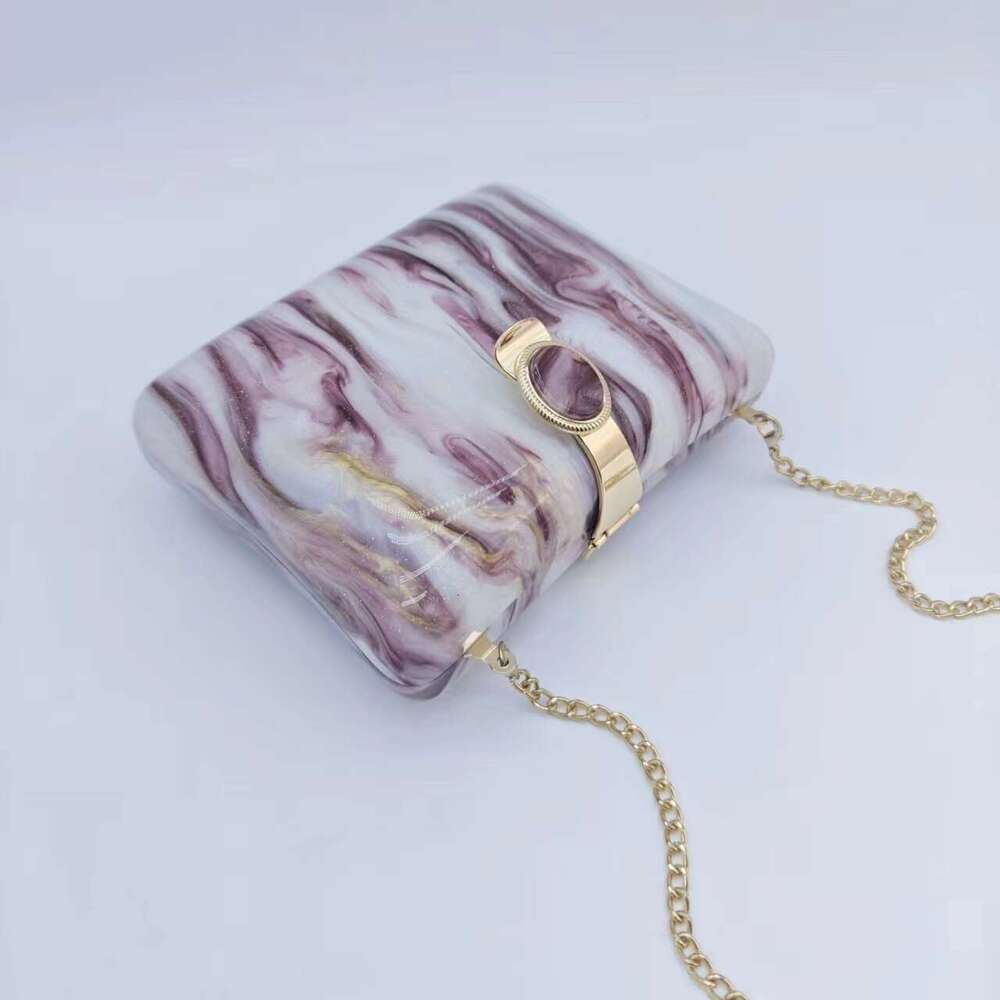Women's New Acrylic Evening Shoulder Crossbody Wedding Party Clutch Chain Bag