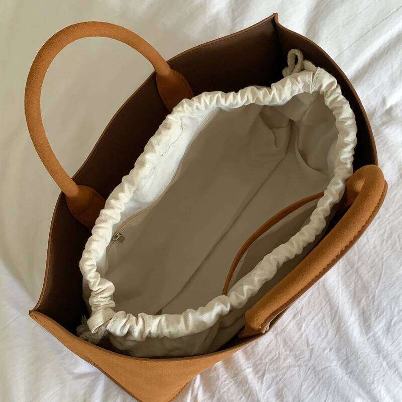 Classic Faux Suede Tote Bags For Women Designer Handbags And Purses 2024 New In Top Handle With Inner Pocket Carry Wrist